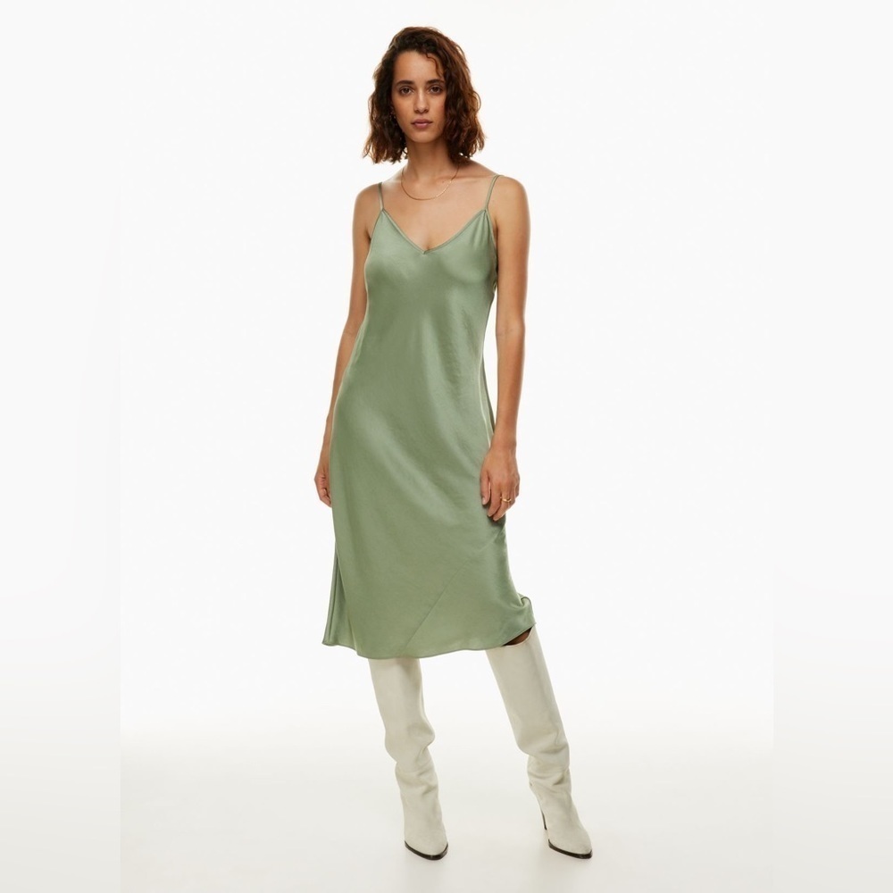 Wilfred Free Only Slip Satin Dress, Bitter Sage #75717 Size XS - Picture 4 of 11